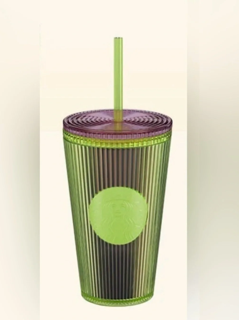 Starbucks Pleated Green Apple & Lilac Grande Cold Cup 16oz